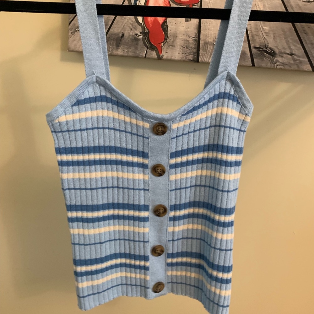 Knit button down tank